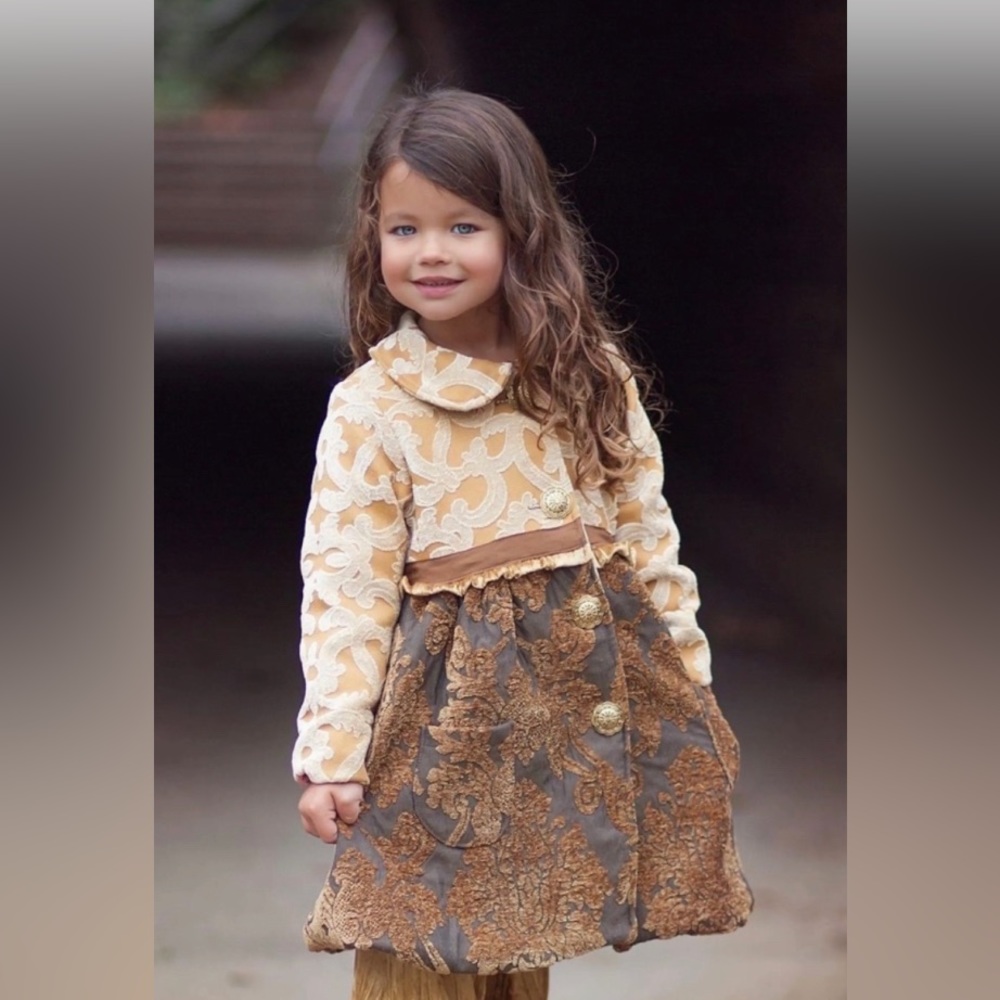 Persnickety Clothing, designer childrens- brocade and velvet jacket size 5.